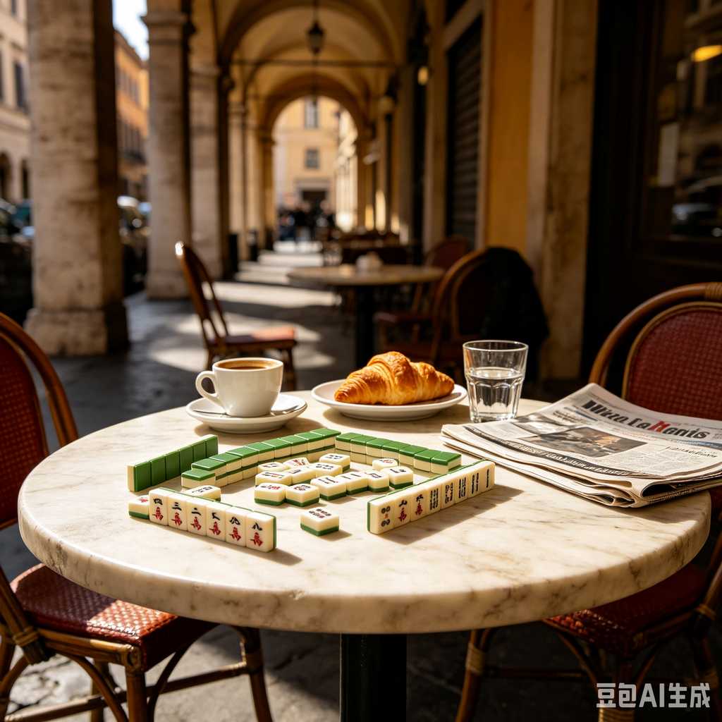 mahjong set with dice and chips